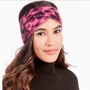 DKNY : Fuzzy Animal Print Twist Knot Head Band